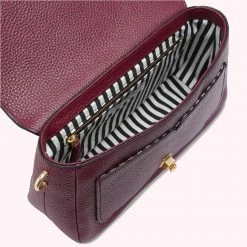 Lulu Guinness PLUM MEDIUM LIP TURNLOCK RILEY