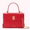 Lulu Guinness BAGS RED MEDIUM LIP TURNLOCK QUEENIE HANDBAG