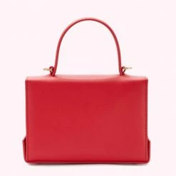 Lulu Guinness BAGS RED MEDIUM LIP TURNLOCK QUEENIE HANDBAG
