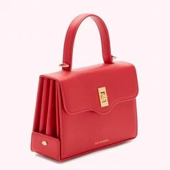 Lulu Guinness BAGS RED MEDIUM LIP TURNLOCK QUEENIE HANDBAG