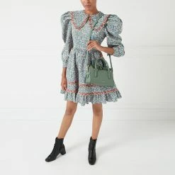 Lulu Guinness SAGE LEATHER SMALL DYLAN HANDBAG BAGS 17 Lulu Guinness SAGE LEATHER SMALL DYLAN HANDBAG BAGS