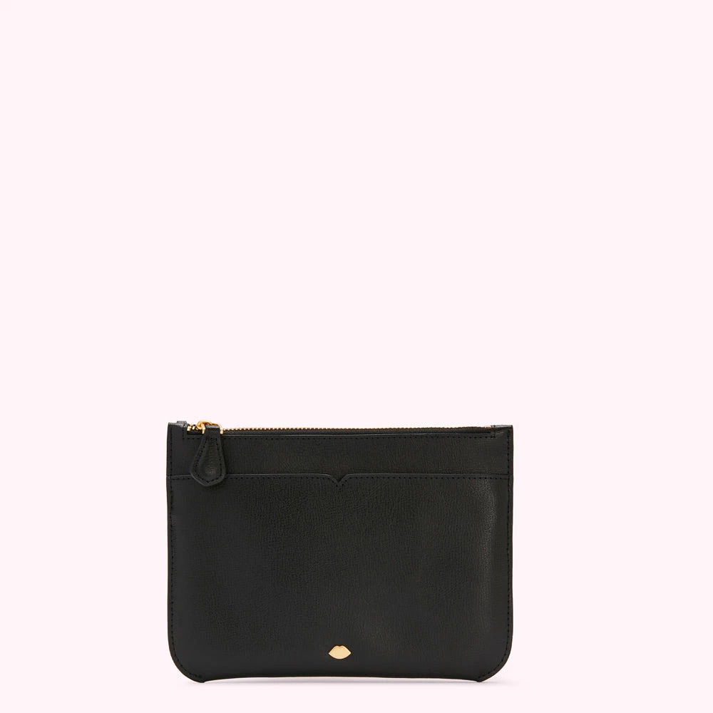 Lulu Guinness BLACK LEATHER AVA POCHETTE 3 Lulu Guinness BLACK LEATHER AVA POCHETTE