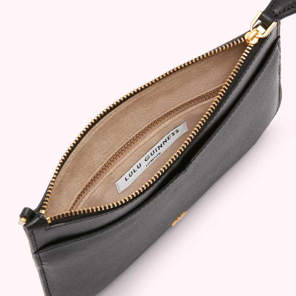 Lulu Guinness BLACK LEATHER AVA POCHETTE 5 Lulu Guinness BLACK LEATHER AVA POCHETTE