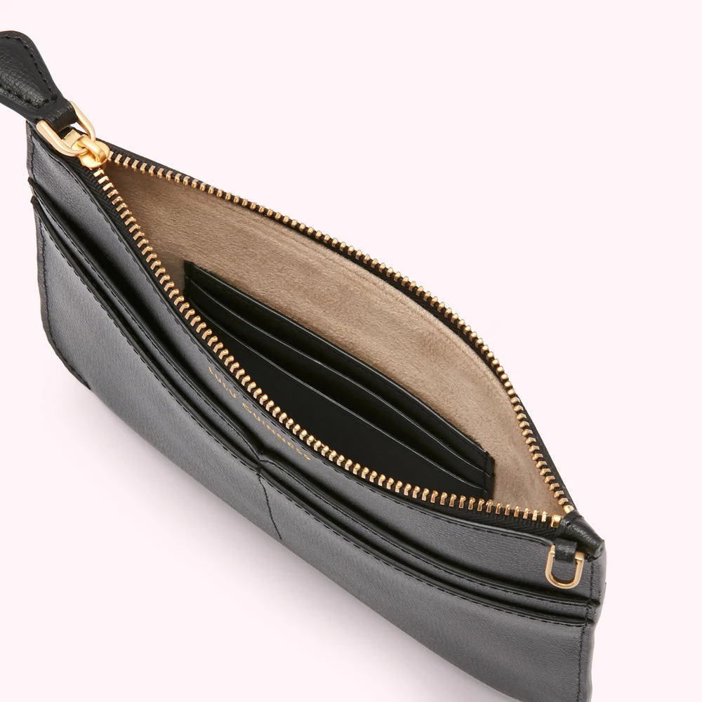 Lulu Guinness BLACK LEATHER AVA POCHETTE 6 Lulu Guinness BLACK LEATHER AVA POCHETTE