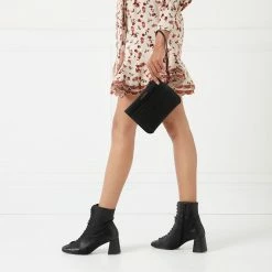 Lulu Guinness BLACK LEATHER AVA POCHETTE 11 Lulu Guinness BLACK LEATHER AVA POCHETTE