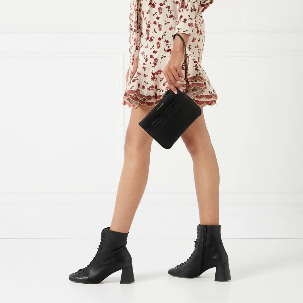 Lulu Guinness BLACK LEATHER AVA POCHETTE 7 Lulu Guinness BLACK LEATHER AVA POCHETTE