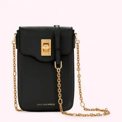 Lulu Guinness BLACK LEATHER RITA CROSSBODY MINI BAG BAGS