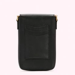 Lulu Guinness BLACK LEATHER RITA CROSSBODY MINI BAG BAGS