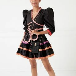 Lulu Guinness BLACK LEATHER RITA CROSSBODY MINI BAG BAGS