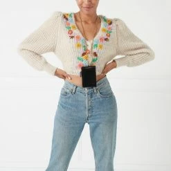 Lulu Guinness BLACK LEATHER TEMPLE LANYARD Timeless Black