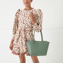 Lulu Guinness BAGS SAGE LEATHER SMALL IVY TOTE BAG