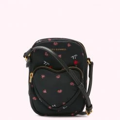 Lulu Guinness BLACK I LOVE LULU DAVIS CROSSBODY BAG BAGS