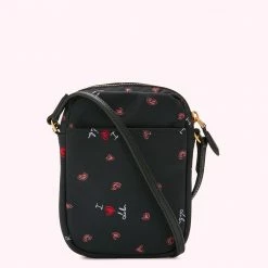 Lulu Guinness BLACK I LOVE LULU DAVIS CROSSBODY BAG BAGS