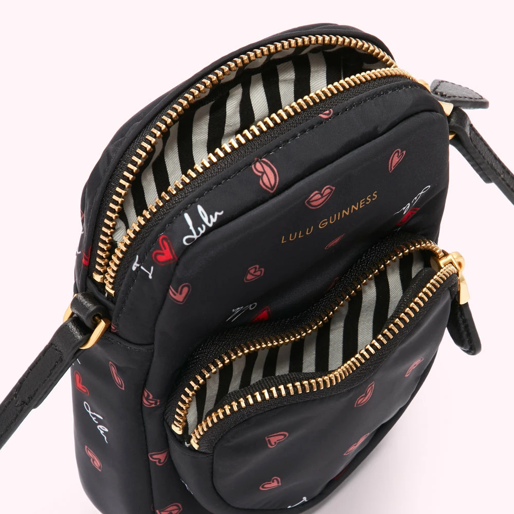Lulu Guinness BLACK I LOVE LULU DAVIS CROSSBODY BAG BAGS 7 Lulu Guinness BLACK I LOVE LULU DAVIS CROSSBODY BAG BAGS