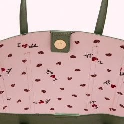 Lulu Guinness BAGS SAGE LEATHER I LOVE LULU GARBO TOTE BAG