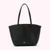 Lulu Guinness BLACK LEATHER SMALL IVY TOTE BAG BAGS