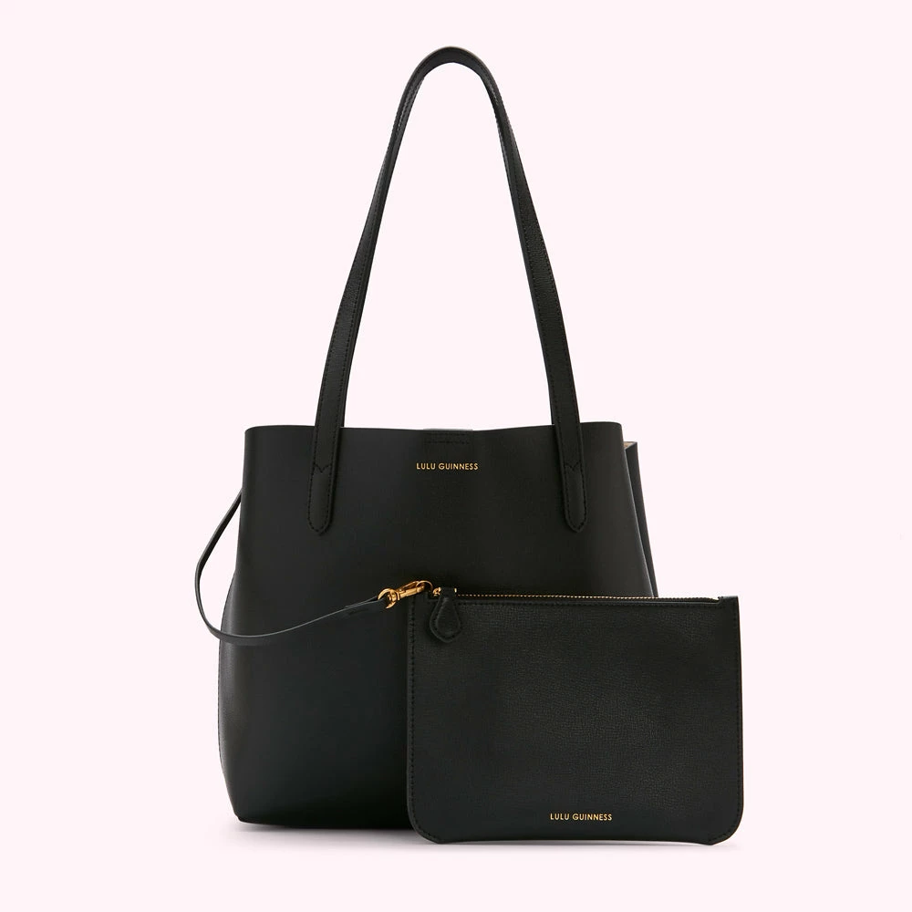 Lulu Guinness BLACK LEATHER SMALL IVY TOTE BAG BAGS 4 Lulu Guinness BLACK LEATHER SMALL IVY TOTE BAG BAGS