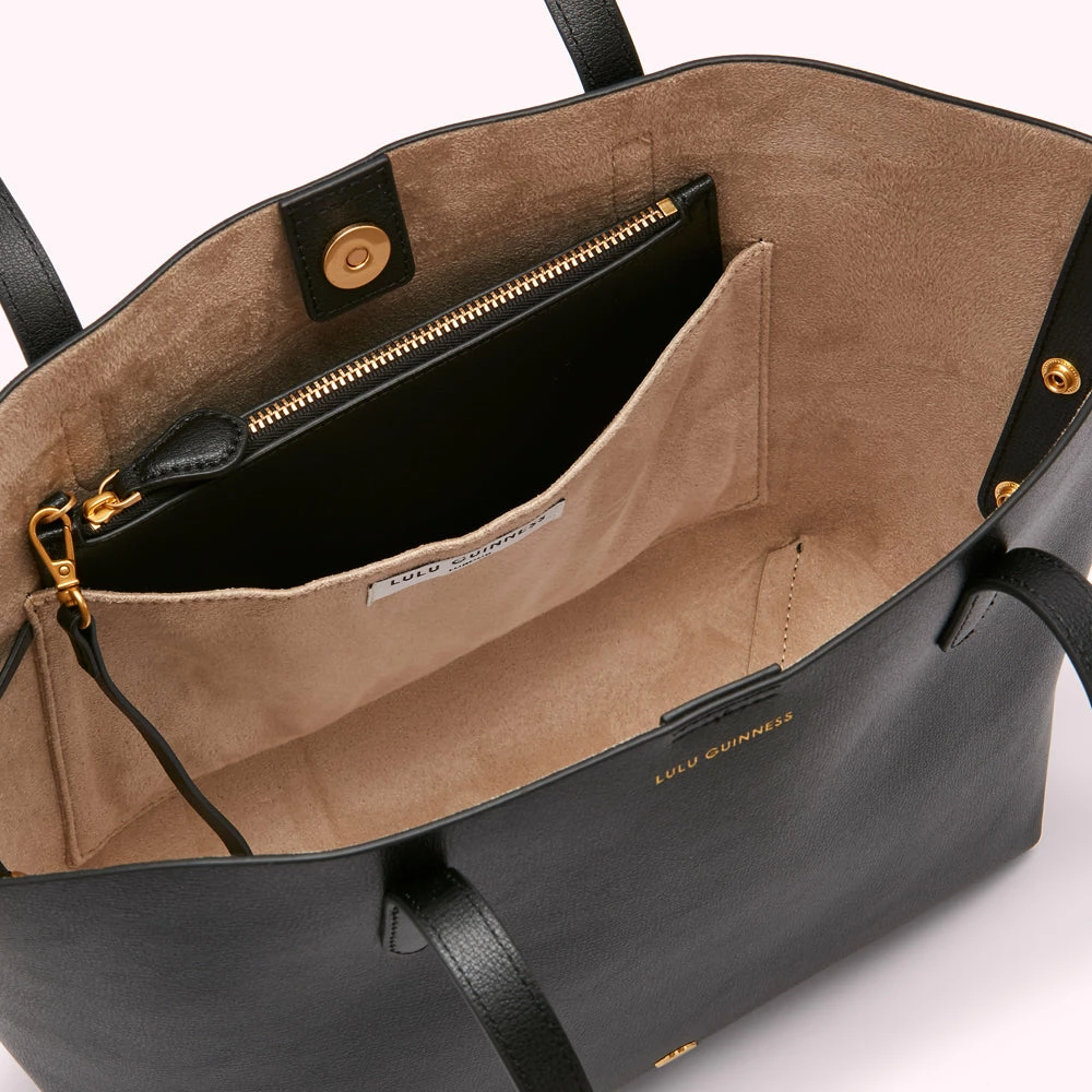 Lulu Guinness BLACK LEATHER SMALL IVY TOTE BAG BAGS 6 Lulu Guinness BLACK LEATHER SMALL IVY TOTE BAG BAGS