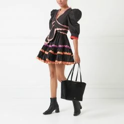 Lulu Guinness BLACK LEATHER SMALL IVY TOTE BAG BAGS 15 Lulu Guinness BLACK LEATHER SMALL IVY TOTE BAG BAGS