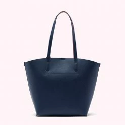 Lulu Guinness NAVY MEDIUM AGNES TOTE BAG BAGS