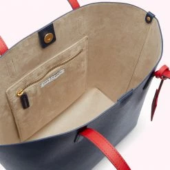 Lulu Guinness NAVY MEDIUM AGNES TOTE BAG BAGS