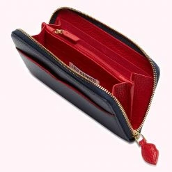 Lulu Guinness ACCESSORIES NAVY CUPIDS BOW CONTINENTAL WALLET