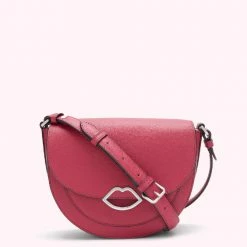 Lulu Guinness RASPBERRY MEDIUM ESME SADDLE BAG