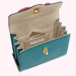 Lulu Guinness EMERALD MEDIUM TURNLOCK QUEENIE HANDBAG BAGS