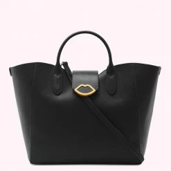 Lulu Guinness BLACK LEATHER LUELLA HANDBAG