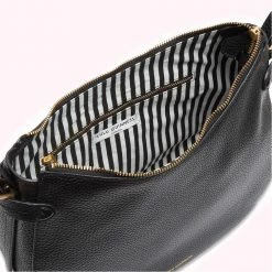 Lulu Guinness BLACK MEDIUM SEYMOUR SHOULDER BAG