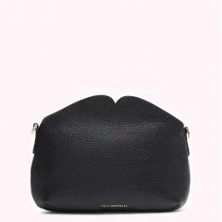 Lulu Guinness BLACK MEDIUM CLEO CROSSBODY BAG