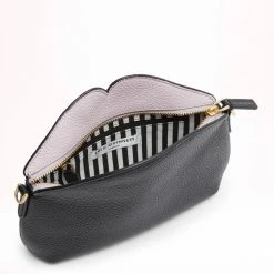 Lulu Guinness BLACK MEDIUM CLEO CROSSBODY BAG