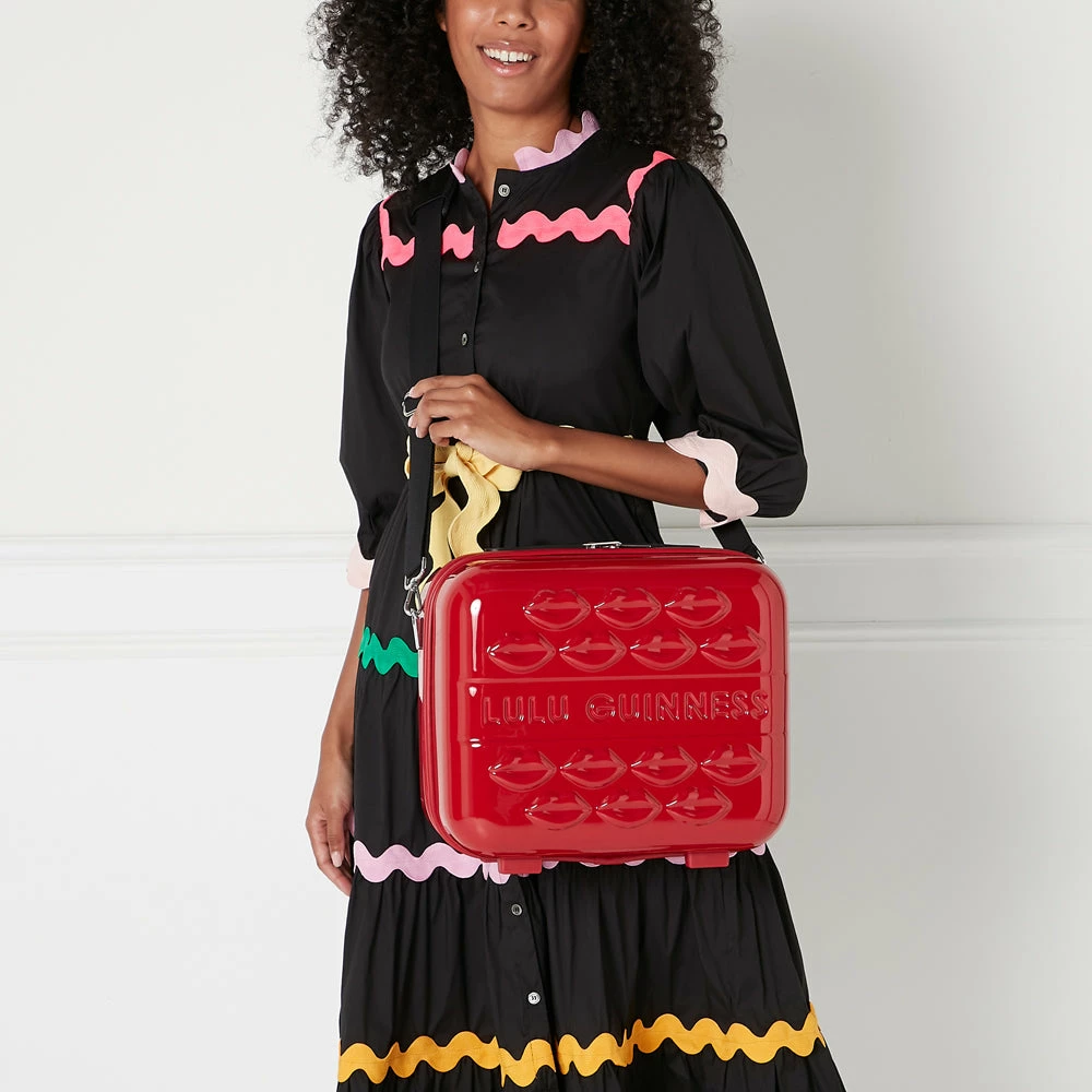 Lulu Guinness Statement Red RED LULU LIPS VANITY CASE 9 Lulu Guinness Statement Red RED LULU LIPS VANITY CASE