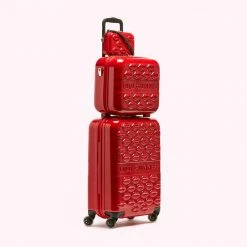 Lulu Guinness RED LULU LIPS CABIN SPINNER CASE