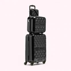 Lulu Guinness BLACK LULU LIPS CABIN SPINNER CASE