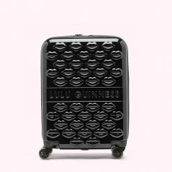 Lulu Guinness BLACK LULU LIPS CABIN SPINNER CASE