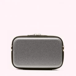 Lulu Guinness SILVER GLITTER CABIN ESSENTIALS CROSSBODY BAG BAGS