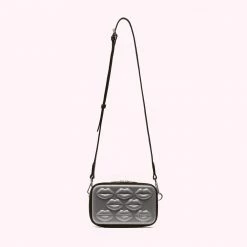 Lulu Guinness SILVER GLITTER CABIN ESSENTIALS CROSSBODY BAG BAGS