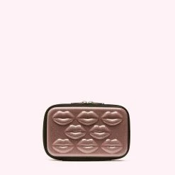 Lulu Guinness CHAMPAGNE GLITTER CABIN ESSENTIALS CROSSBODY BAG