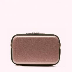 Lulu Guinness CHAMPAGNE GLITTER CABIN ESSENTIALS CROSSBODY BAG