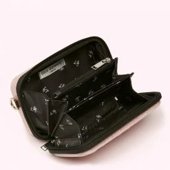 Lulu Guinness CHAMPAGNE GLITTER CABIN ESSENTIALS CROSSBODY BAG