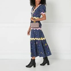 Lulu Guinness CHAMPAGNE GLITTER CABIN ESSENTIALS CROSSBODY BAG