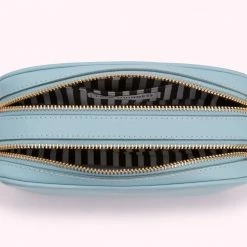 Lulu Guinness WEDGEWOOD BLUE LEATHER COLE CROSSBODY BAG