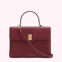 Lulu Guinness BAGS ROSEWOOD LARGE LIP TURNLOCK QUEENIE HANDBAG