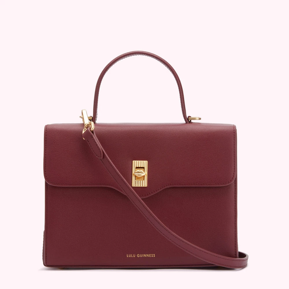 Lulu Guinness BAGS ROSEWOOD LARGE LIP TURNLOCK QUEENIE HANDBAG 3 Lulu Guinness BAGS ROSEWOOD LARGE LIP TURNLOCK QUEENIE HANDBAG