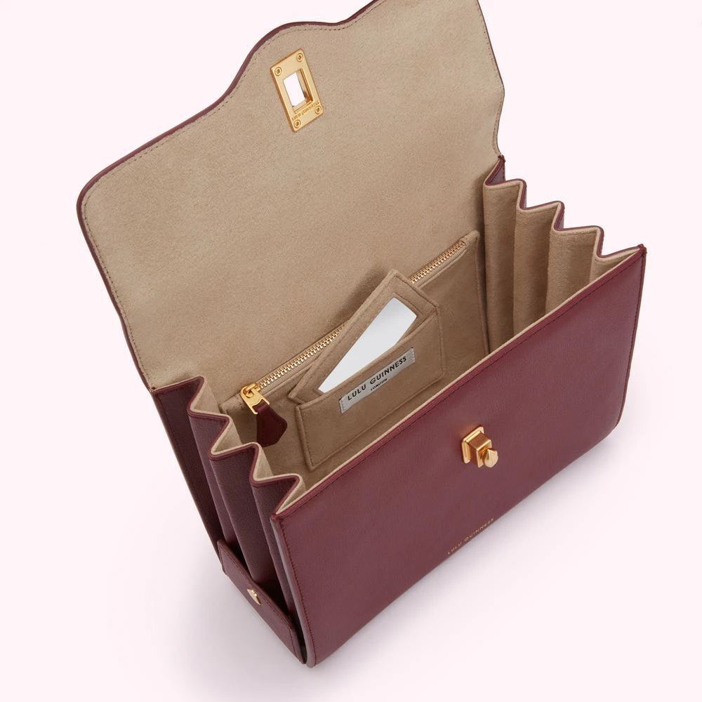 Lulu Guinness BAGS ROSEWOOD LARGE LIP TURNLOCK QUEENIE HANDBAG 4 Lulu Guinness BAGS ROSEWOOD LARGE LIP TURNLOCK QUEENIE HANDBAG