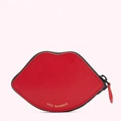 Lulu Guinness BLACK MULTI HANDPAINTED LIPS FOLDAWAY SHOPPER