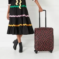 Lulu Guinness BLACK AND RED HANDPAINTED LIPS CABIN CASE COVER (COVER ONLY) Timeless Black 9 Lulu Guinness BLACK AND RED HANDPAINTED LIPS CABIN CASE COVER (COVER ONLY) Timeless Black