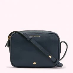 Lulu Guinness NAVY LEATHER COLE CROSSBODY BAG