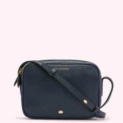 Lulu Guinness NAVY LEATHER COLE CROSSBODY BAG